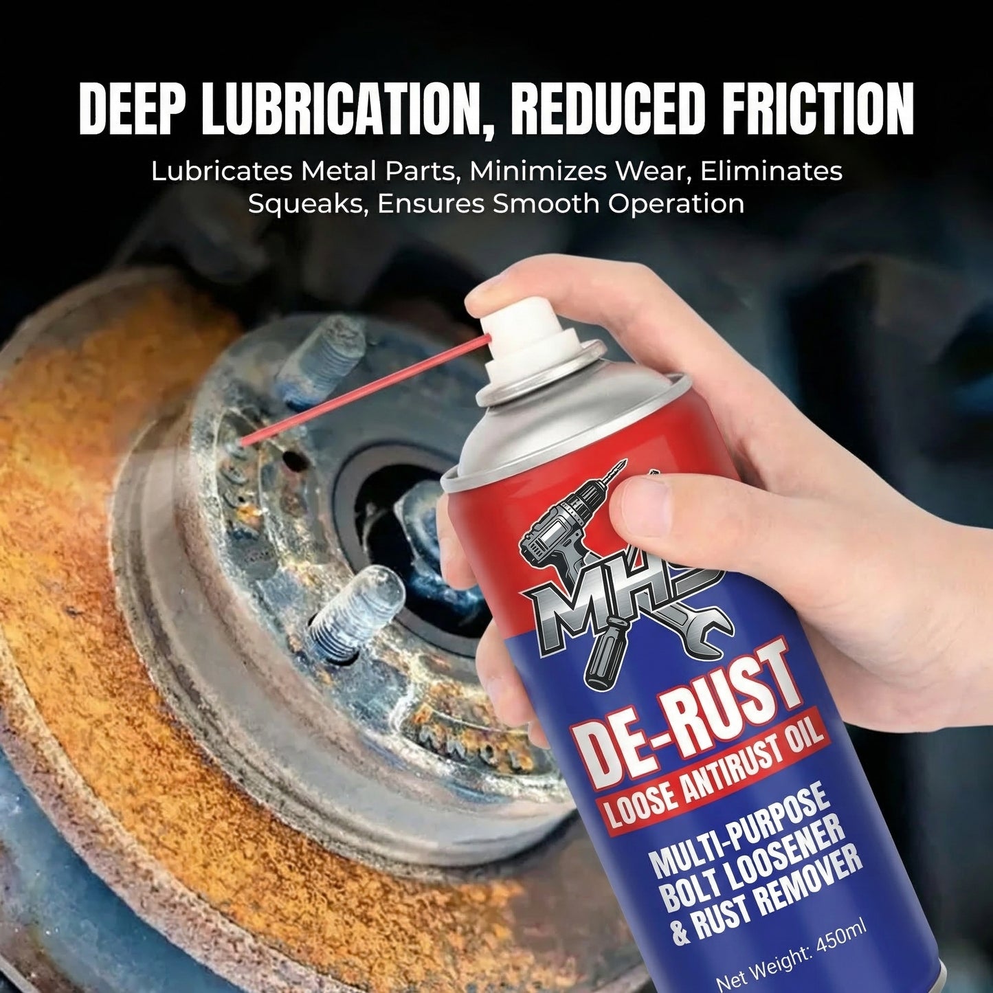 MHS Rust Penetrant Spray – Loosens Stuck Bolts & Removes Rust