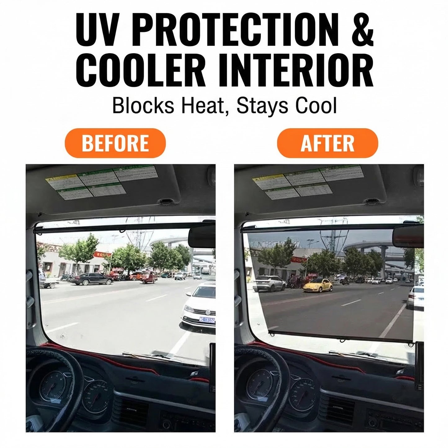 MHS Universal Retractable Windshield Sunshade