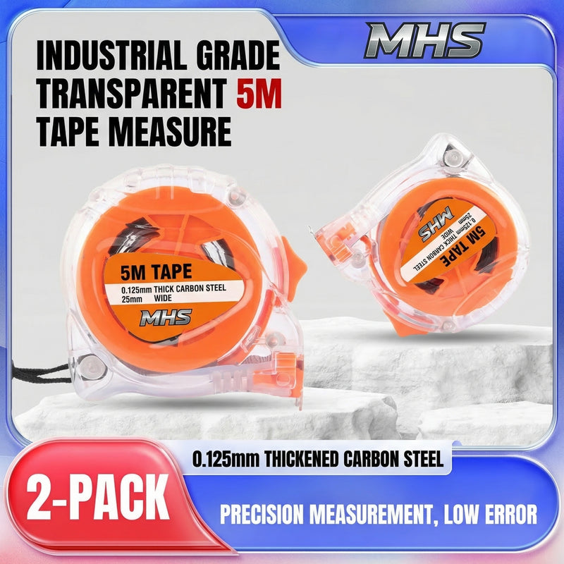 MHS 5m Heavy-Duty Tape Measure – 25mm Blade (2 Pack)
