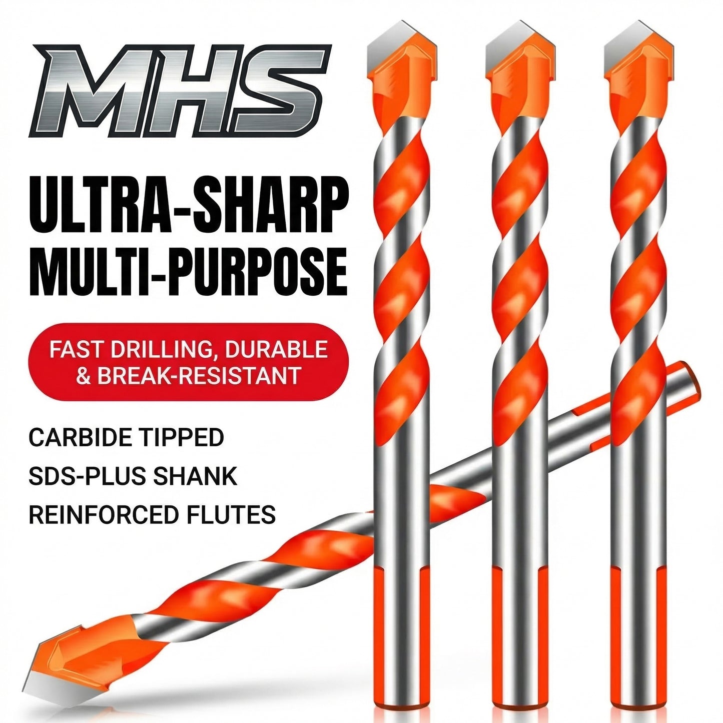 MHS 6-Piece Heavy-Duty Drill Bit Set