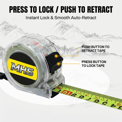 MHS 5m Transparent Tape Measure – 25mm Blade