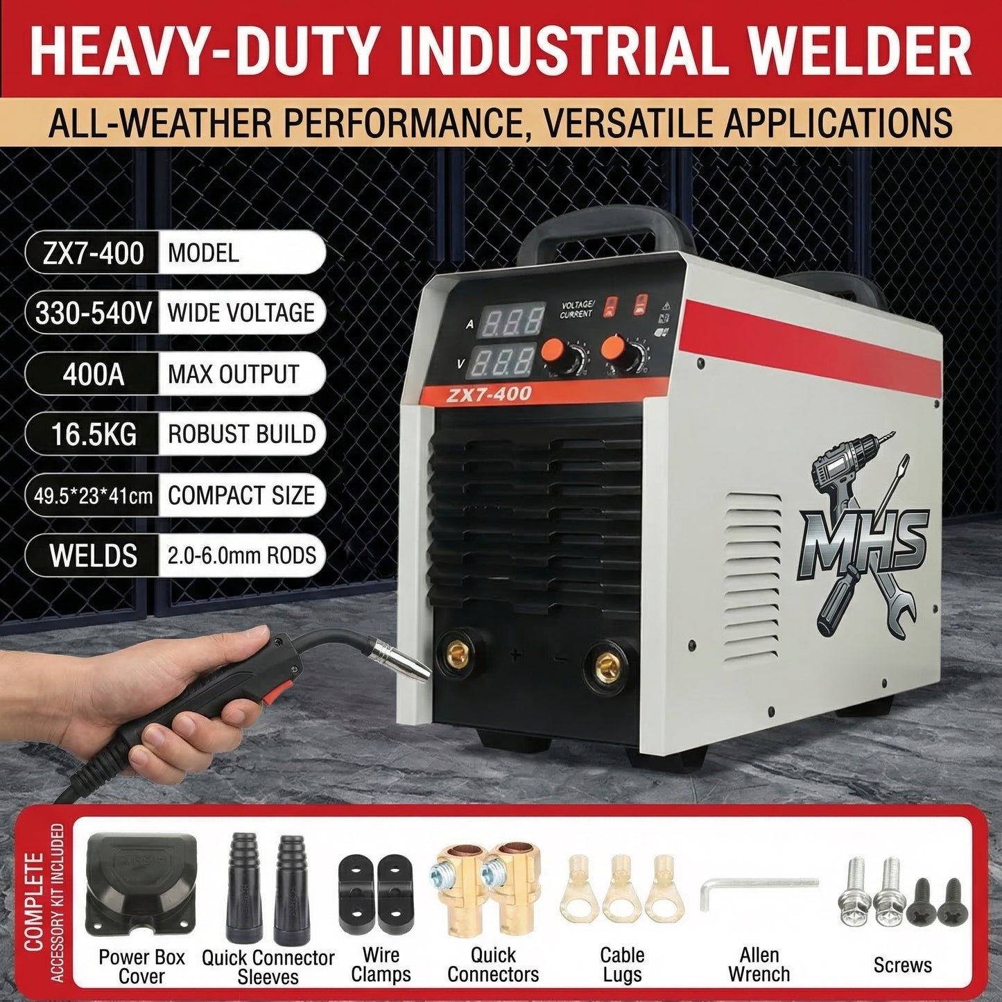 MHS ZX7-400 400A Industrial Inverter MMA Stick Welder