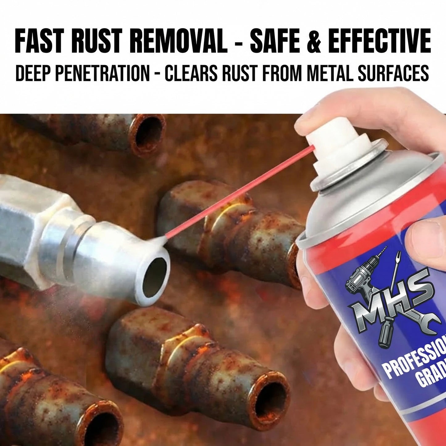 MHS Rust Penetrant Spray – Loosens Stuck Bolts & Removes Rust