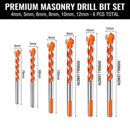 MHS 6-Piece Heavy-Duty Drill Bit Set