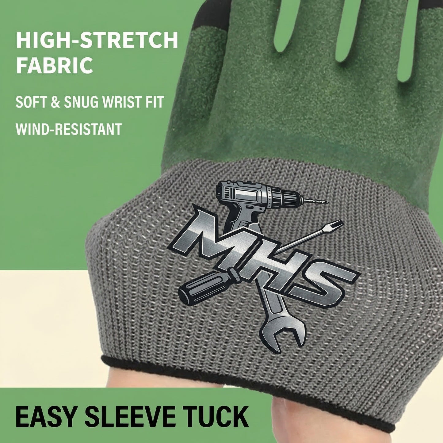 MHS Heavy-Duty Rubber Coated Work Gloves – 10 Pairs