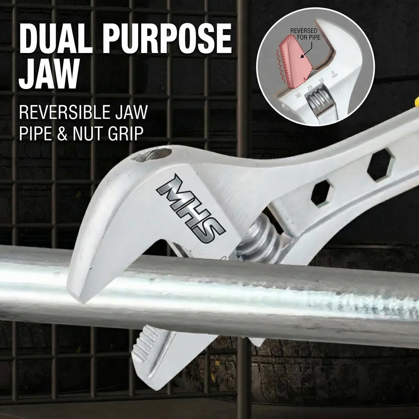 MHS 2-in-1 Pipe Wrench – 10" & 12" with Lifetime Warranty