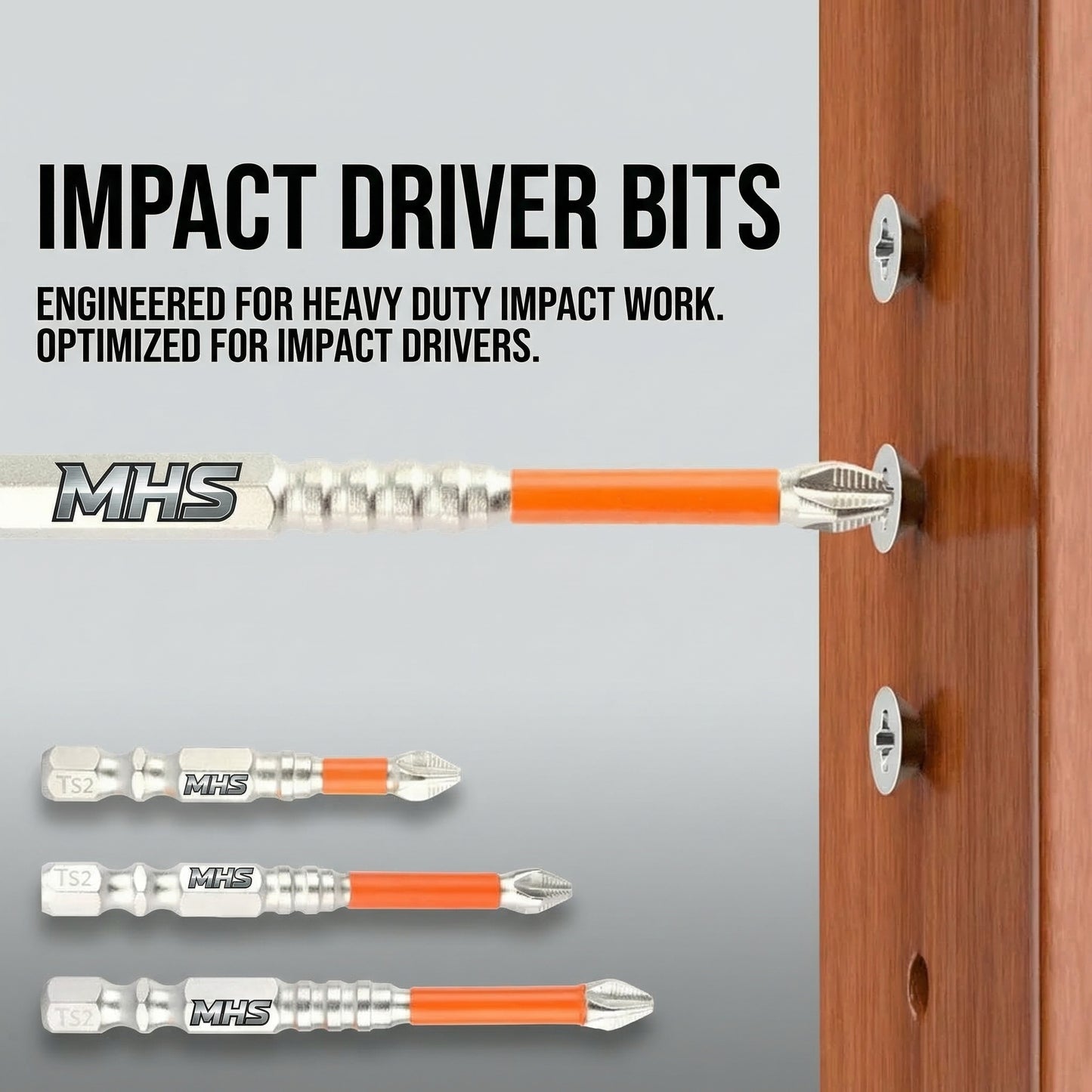 MHS 8-Piece Impact Rated S2 Steel Screwdriver Bit Set
